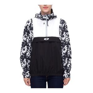 Rokka&Rolla Anorak Windbreaker Jacket Womens L Black White